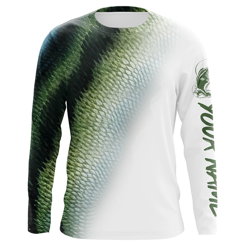 Bass Fishing green Scale Customize Name 3D performance fishing NQS1384