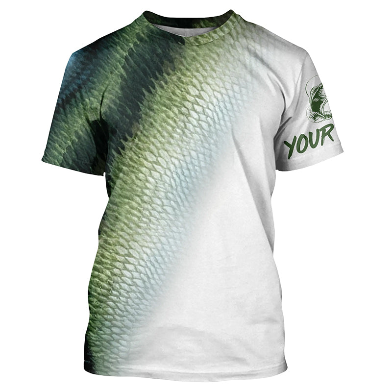 Bass Fishing green Scale Customize Name 3D performance fishing NQS1384