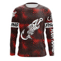 Red Camo fishing Fish hook skull Custom Name sun protection long sleeve fishing NQS5083