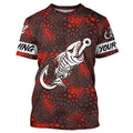 Red Camo fishing Fish hook skull Custom Name sun protection long sleeve fishing NQS5083