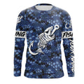 Blue Camo fishing Fish hook skull Custom Name sun protection long sleeve fishing NQS5084