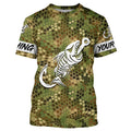 Green Camo fishing Fish hook skull Custom Name sun protection long sleeve fishing NQS5086