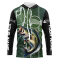 Largemouth Bass Fishing Custom Long sleeve Fishing, Bass green lightning reaper Fishing NQS4015