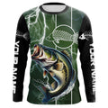 Largemouth Bass Fishing Custom Long sleeve Fishing, Bass green lightning reaper Fishing NQS4015
