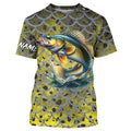 Walleye Fishing yellow scales customize name performance UV protection long sleeves fishing NQS4835