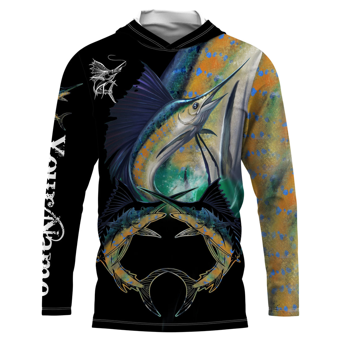Sailfish saltwater fishing Customize Name UV protection quick dry UPF 30+ long sleeves fishing,gifts for fishing lover NQS2450