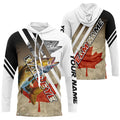 Walleye fishing Canadian flag patriotic Custom UV protection performance long sleeve fishing NQS7113
