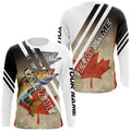 Walleye fishing Canadian flag patriotic Custom UV protection performance long sleeve fishing NQS7113