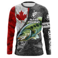 Canadian Flag Largemouth Bass Fishing Custom long sleeve performance Fishing, Fishing NQS3868