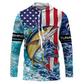 Tuna fishing American flag blue sea camo Custom sun protection long sleeve fishing NQS4057