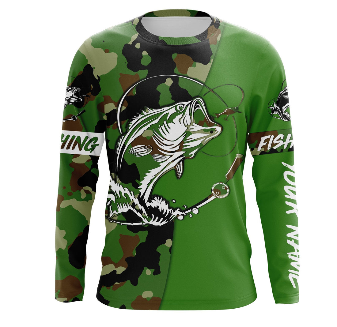 Custom Name bass fishing tattoos Camouflage green camo Performance Fishing, Bass Fishing NQS2570