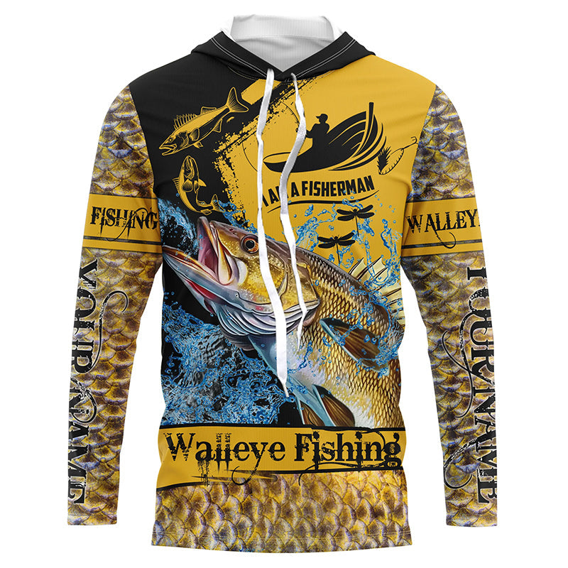 I am a fisherman Walleye Fishing Custome sun protection long sleeve fishing, women, kid NQS258