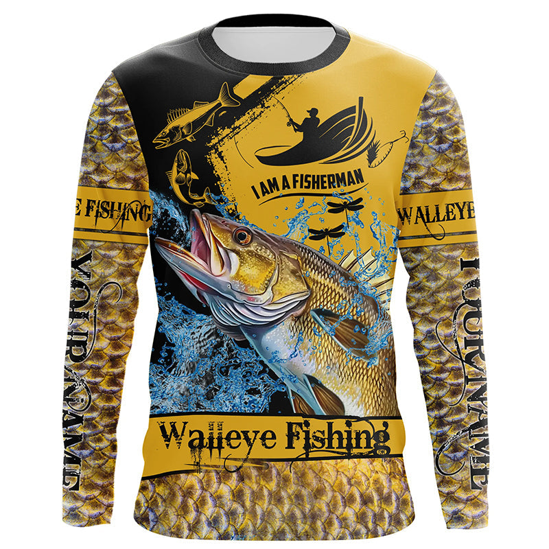 I am a fisherman Walleye Fishing Custome sun protection long sleeve fishing, women, kid NQS258