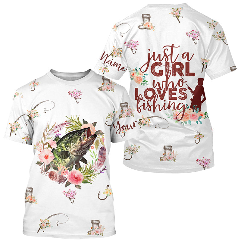 Just a girl who loves fishing Custom Name UV protection pink girls fishing NQS3147