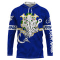 CT Fishing Custom Connecticut Flag Fish hook skull Custom sun protection fishing, women NQS3391