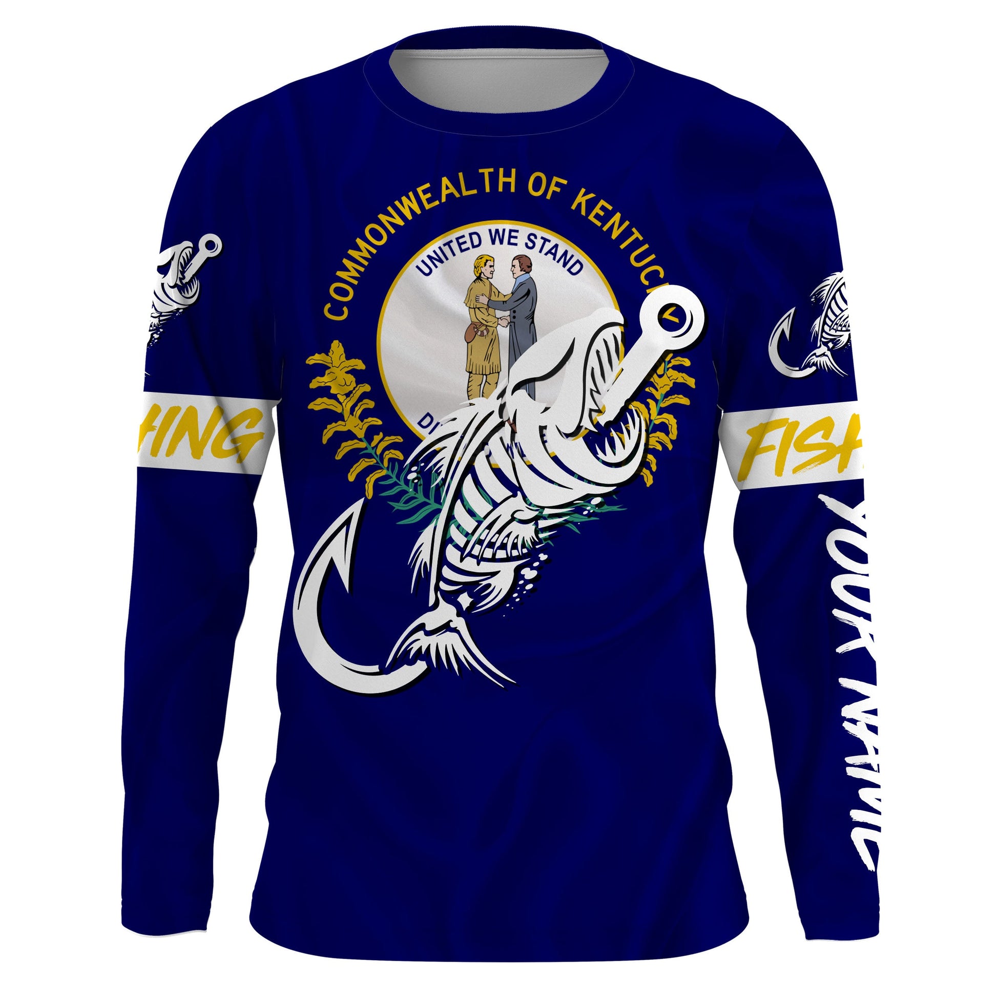 KY Kentucky Fishing Flag Fish hook skull Custom sun protection fishing, women, kid NQS3394