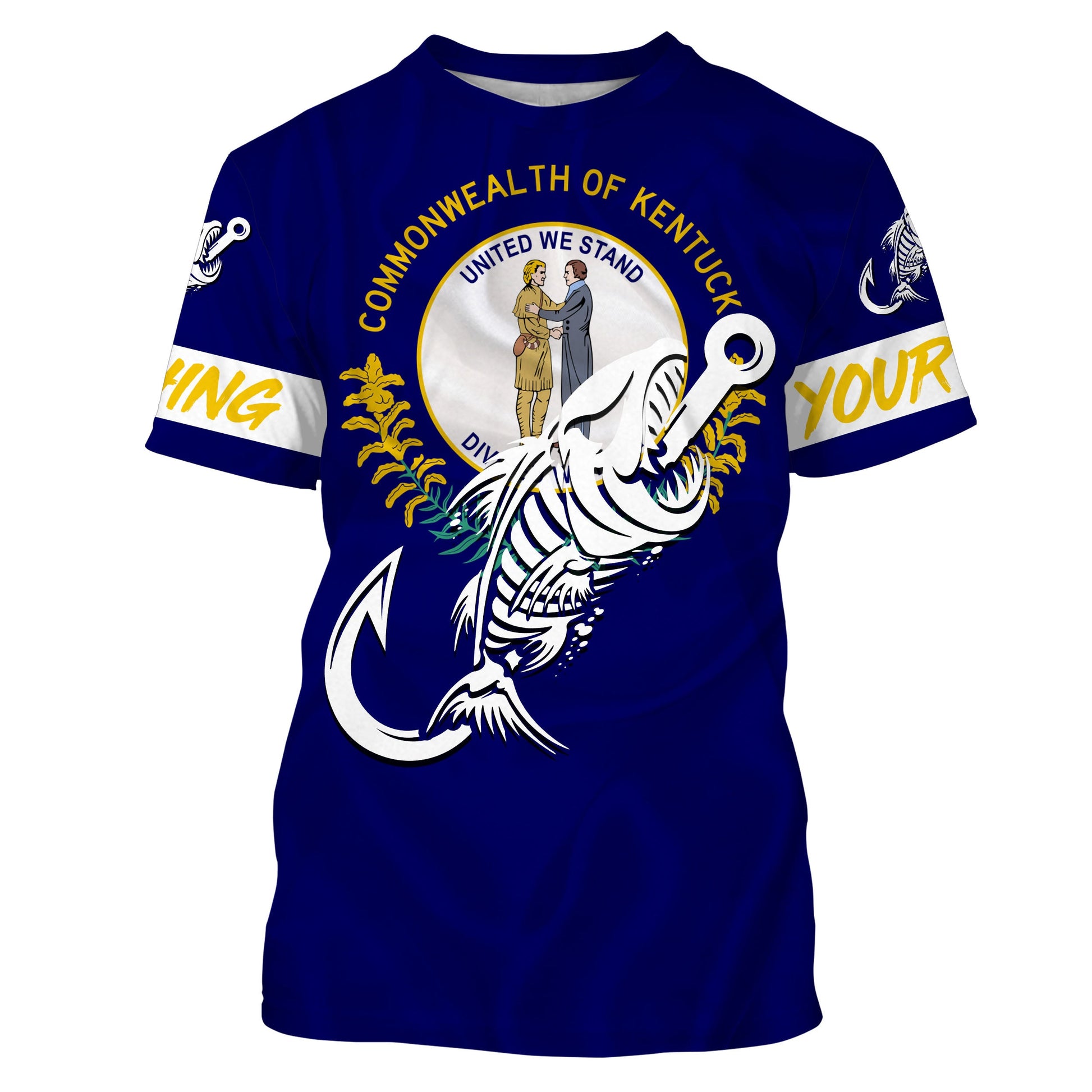 KY Kentucky Fishing Flag Fish hook skull Custom sun protection fishing, women, kid NQS3394