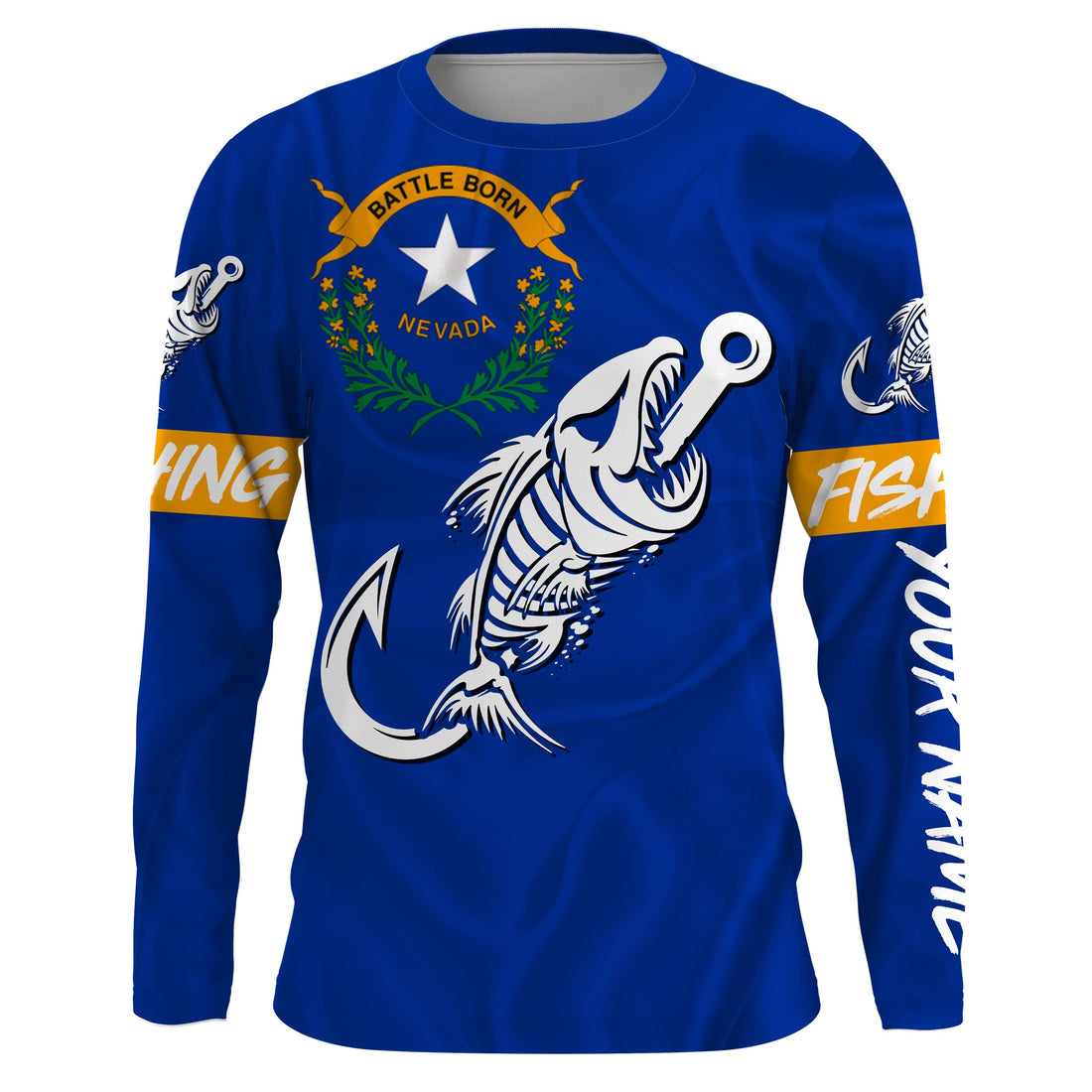 NV Nevada Fishing Flag Fish hook skull Custom sun protection fishing, women, kid NQS3399