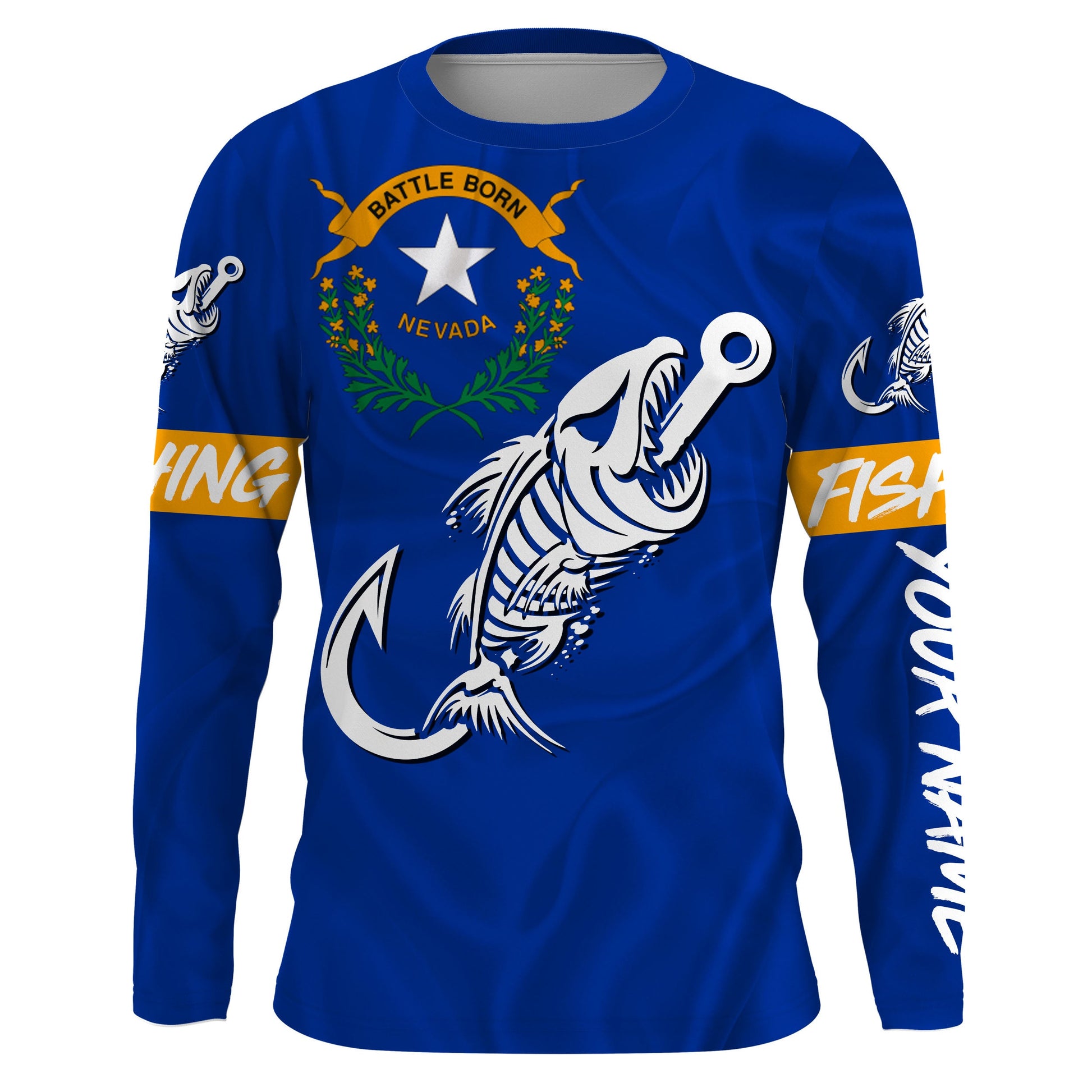 NV Nevada Fishing Flag Fish hook skull Custom sun protection fishing, women, kid NQS3399