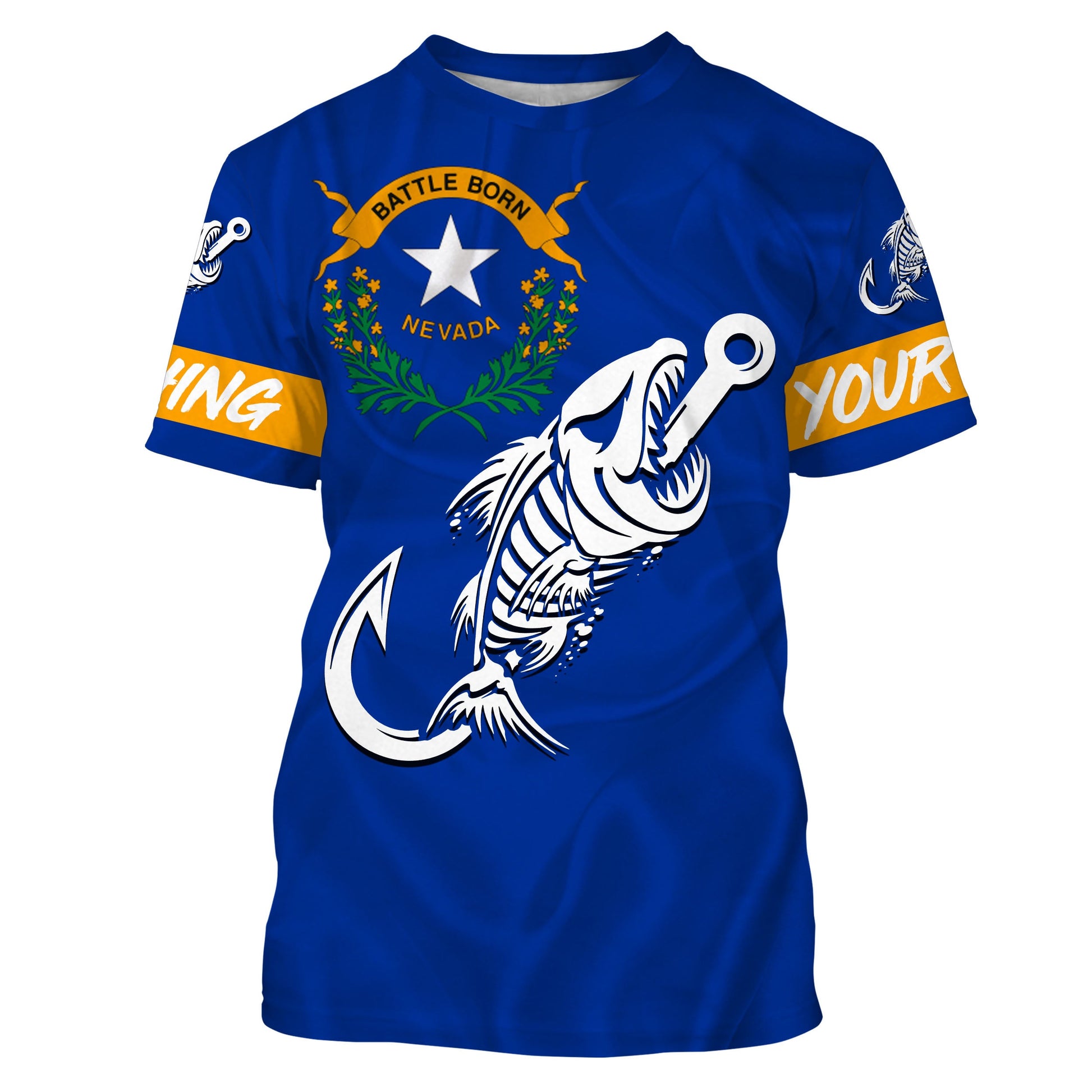 NV Nevada Fishing Flag Fish hook skull Custom sun protection fishing, women, kid NQS3399