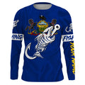 PA Pennsylvania Fishing Flag Fish hook skull Custom sun protection fishing, women, kid NQS3404