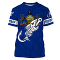 PA Pennsylvania Fishing Flag Fish hook skull Custom sun protection fishing, women, kid NQS3404