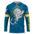 SD South Dakota Fishing Flag Fish hook skull Custom sun protection fishing, women, kid NQS3406