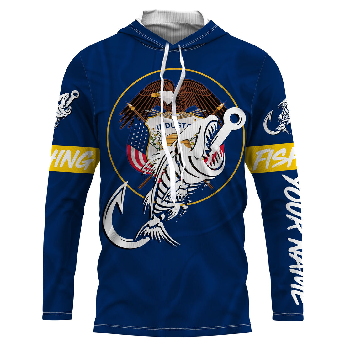UT Utah Fishing Flag Fish hook skull Custom sun protection fishing, women, kid NQS3407