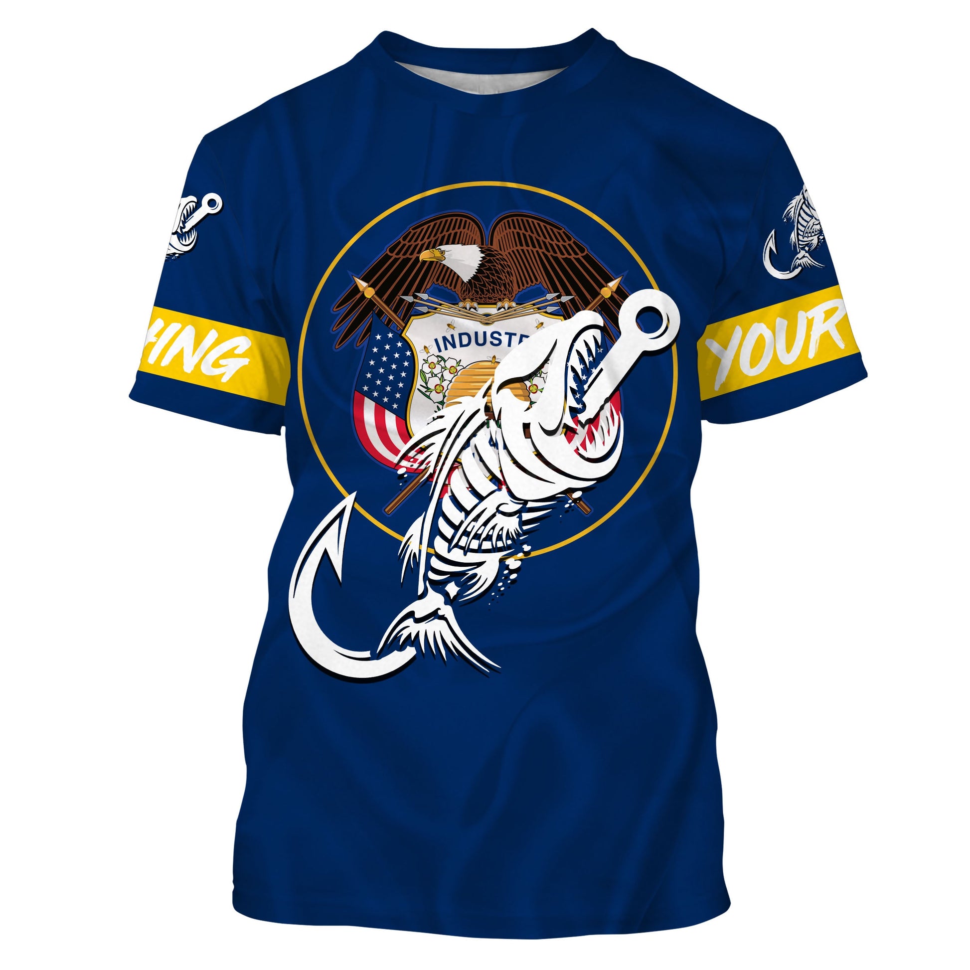 UT Utah Fishing Flag Fish hook skull Custom sun protection fishing, women, kid NQS3407