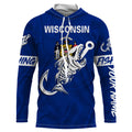 WI Wisconsin Fishing Flag Fish hook skull Custom sun protection fishing, women, kid NQS3410