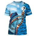 Sailfish saltwater fishing Custom sea blue camo UV Protection Fishing, sailfish fishing NQS5630