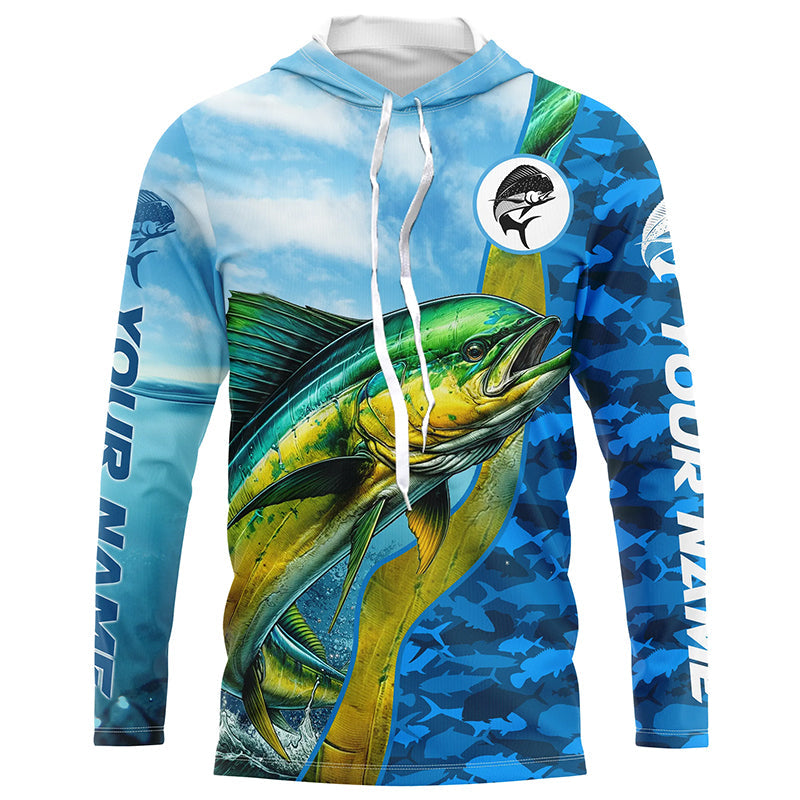 Mahi mahi saltwater fishing Custom sea blue camo UV Protection Fishing, Dorado fishing NQS5631