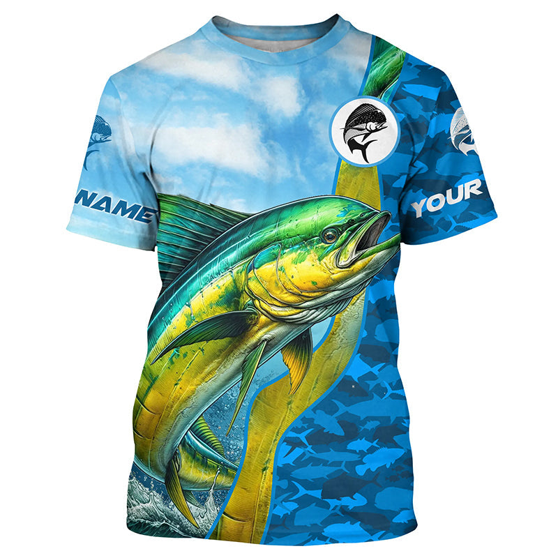 Mahi mahi saltwater fishing Custom sea blue camo UV Protection Fishing, Dorado fishing NQS5631