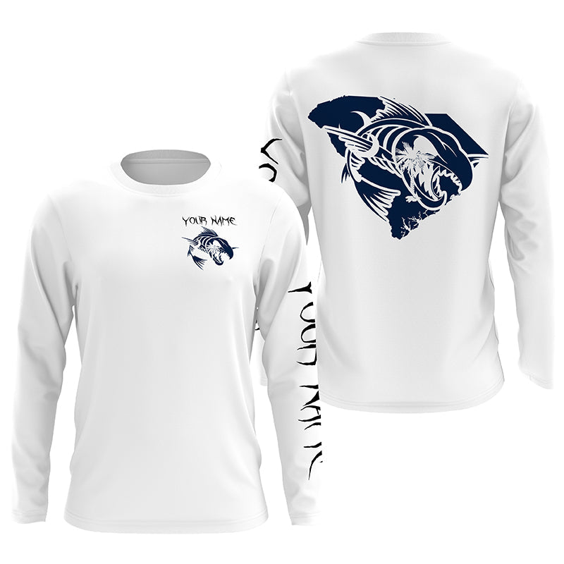 South Carolina fishing fish reaper skull custom name sun protection long sleeve fishing NQS3881
