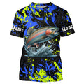 Rainbow trout fishing green blue camo Custom UV protection performance long sleeve fishing NQS7239