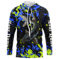Catfish fishing green blue camo Custom UV protection performance long sleeve fishing NQS7240