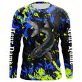 Catfish fishing green blue camo Custom UV protection performance long sleeve fishing NQS7240