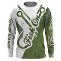 Fish on green fish hook Bass fishing Customize Name long sleeves fishing NQS1922