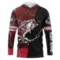 Largemouth Bass Fishing tattoo red camo black Custom name UPF30+ performance fishing fishing gift, women NQS2065