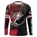Largemouth Bass Fishing tattoo red camo black Custom name UPF30+ performance fishing fishing gift, women NQS2065