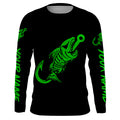 Customized green black Fish hook skull reaper sun protection performance long sleeve fishing NQS3566
