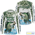 Crappie fishing green scales UV protection custom hooded sun, Crappie fishing
