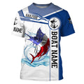 Sailfish Fishing American Flag Custom name and boat name performance Long Sleeve Fishing, Patriotic Fishing gifts NQS2339