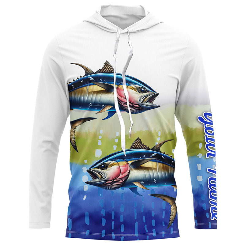 Tuna Fishing Customize Name Scales Long Sleeve Fishing, Personalized Tuna Fishing Gift NQS262