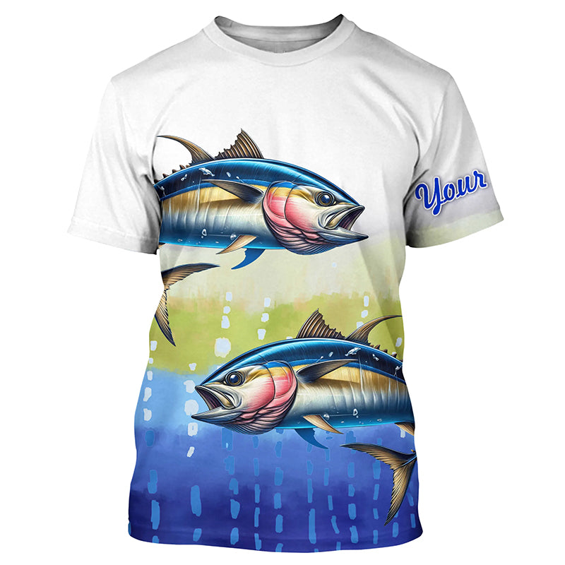 Tuna Fishing Customize Name Scales Long Sleeve Fishing, Personalized Tuna Fishing Gift NQS262