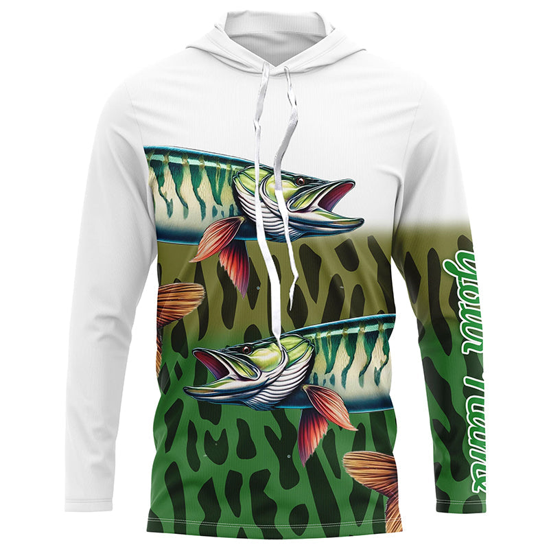 Musky Fishing Customize Green Scales UV Protection Fishing, Personalized Fishing Gifts NQS263