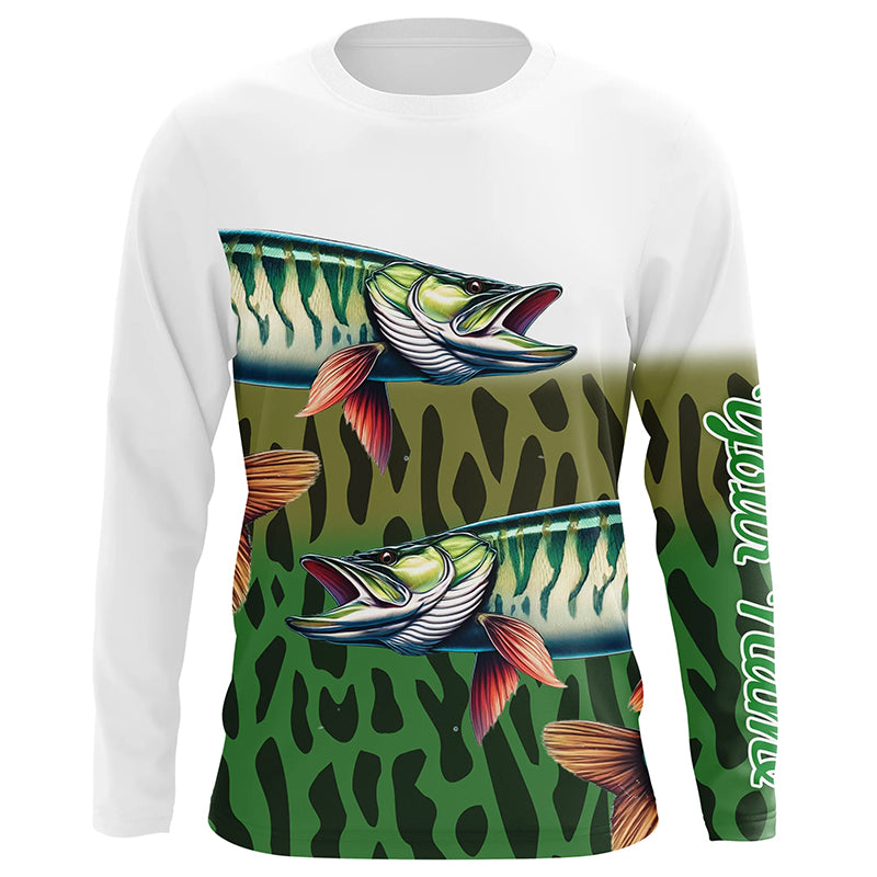 Musky Fishing Customize Green Scales UV Protection Fishing, Personalized Fishing Gifts NQS263