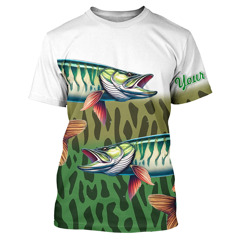 Musky Fishing Customize Green Scales UV Protection Fishing, Personalized Fishing Gifts NQS263