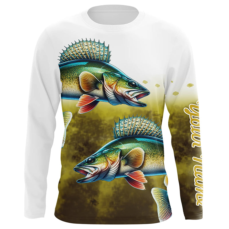 Walleye Fishing Yellow scales Customize Name 3D All Over Printed, Personalized Fishing Gifts NQS264