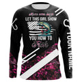 Move over boys let this girl show you how to fish Musky fishing pink camo custom name 3D fishing NQS5162